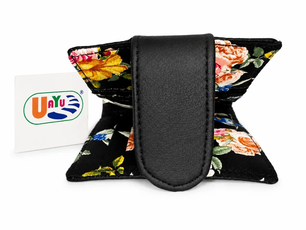 Cartera-billetera UAYU® Xichú negro — vista lateral y detalle interior