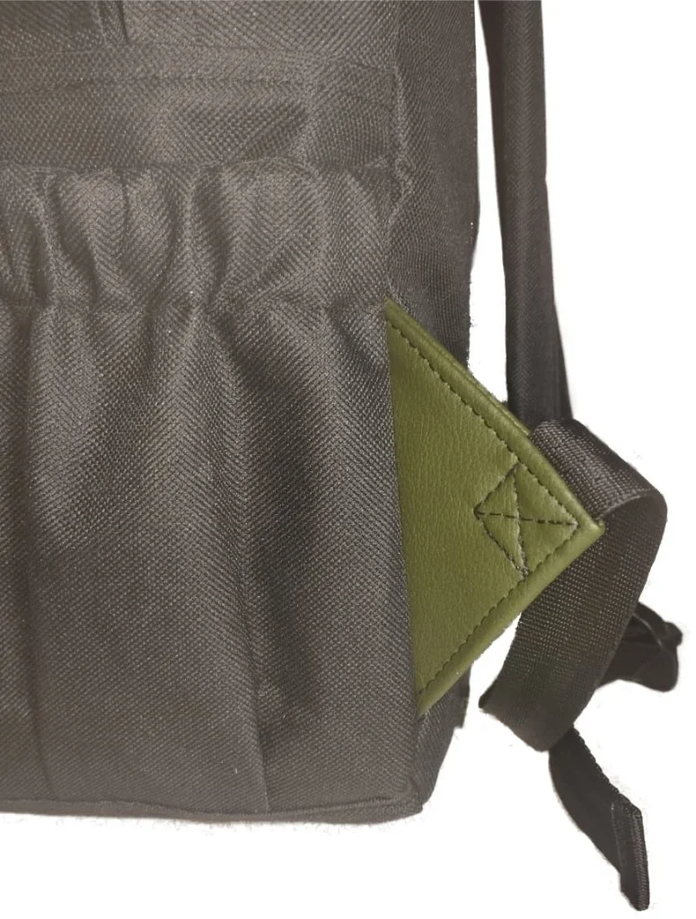 Detalle mochila negra
