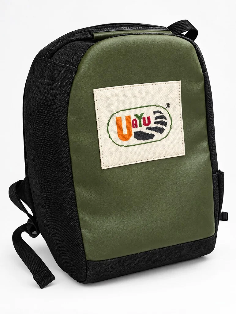 Mochila UAYU® Calakmul, panel verde nopal con parche UAYU®